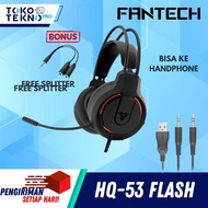 MERAH Free SplitterFantech Hq53 Flash Lightweight Wired Gaming Headset Red Microphone Headphones