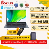 Acer Swift 3x SF314-510G-502Q 14" FHD Ultra Slim Laptop Blue (Intel i5-1135G7/ 8GB/ 512GB SSD/ Iris Graphics/ W10+H&amp;S)