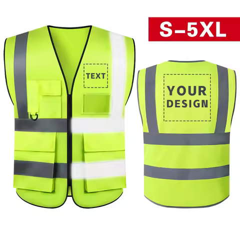 Custom LOGO Safety Vest Construction Work Miners Builders Uniform Vest ANSI Class 2 Standard Safety 