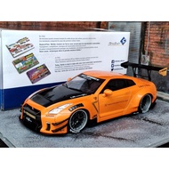 R35 1/18 Car Model R35gtr Solido Nissan GTR R35 Liberty walk LB Work LBWK Orange 1:18 ok