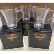 3 Pcs. Espresso Coffee Lungo Glass With Handle Available At Destination.