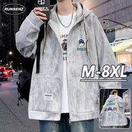 M-8XL Fat Man Thick Hoodie Men Loose Fit Coat Casual Plus Size Hooded Jacket