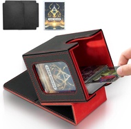 Deck Box for MTG Yugioh TCG 100+ Capacity Trading Duel Commander Deck Box PU Leather Deckbox with Di