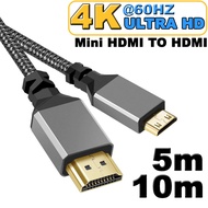 สาย mini HDMI Nylon Braid HD 4K 60HZ (5M,10M) V2.0 Mini HDMI TO HDMI Extension Male to Male Cable For Tablet Camcorder Camera Display Cable Adapter