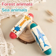 Baby Wooden Animal Spin Puzzle Rotating Block Toy Early Education Block Puzzle Wooden Block Toy