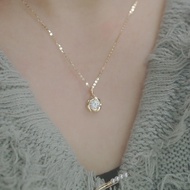 Full body S925 Sterling Silver Plated 14K Gold Necklace Rose Shape Pendant Necklace