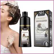 One black coconut and ginger shampoo to cover gray hair, one black plant shampoo, white to black shampoo and hair wsdsg