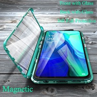 authentic Luxury Magnetic Metal Bumper Case For OPPO Reno F11 V15 Pro R17 Cover Double-Sided Glass F