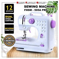 DFO Sewing Machine FHSM 505A Pro Upgraded 12 Sewing Portable Mini Sewing Machine Mesin Jahit 505