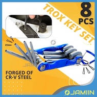 8PCS Multi Tool Folding Trox Star Key Set Lipat Bunga Allan Key Screwdriver Set Bunga Key Lock Wrenc