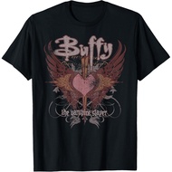 Men's cotton T-shirt Buffy The Vampire Slayer Gothic Winged Heart Y2K TV Show T-Shirt