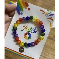 Pride month beaded bracelet, LGBTQ+ accessories with packaging