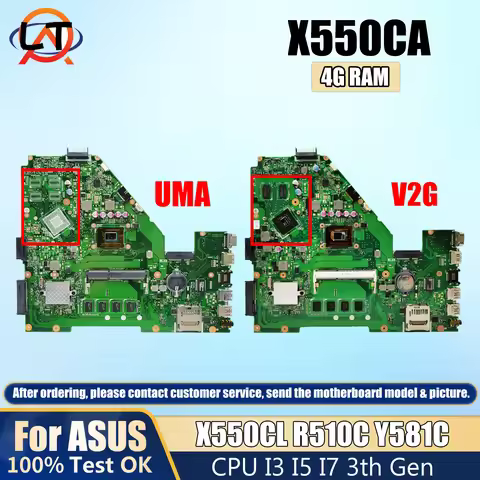 X550CA/X550CL Mainboard For ASUS Y581C X552C X550VC A550C K550C X550CC Laptop Motherboard 1007U/2117