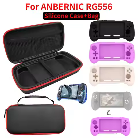For Anbernic RG556 Game Console Storage Bag EVA Travel Silicone Protective Case Game Console Carryin