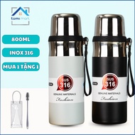SPORT Thermos Bottle Premium Edition 800ml 1000ml, 316 Stainless Steel Bottle Keeps Heat 8-12h