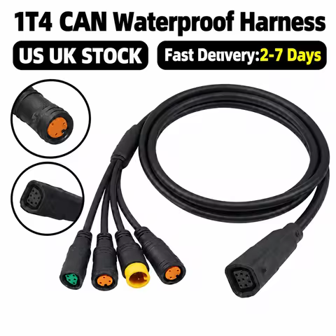 Waterproof 1T4 CAN Main Cable Harness Julet Connector for Bafang Mid Motor Electric Bike Display Bra