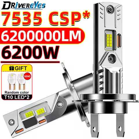 H7 H1 H4 LED Headlights Bulbs Canbus 6200W Brighter 1:1 Mini Upgraded Car Lights 7535 CSP Motorcycle