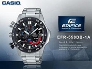 CASIO手錶專賣店 國隆 CASIO EDIFICE_EFR-558DB-1A_礦物玻璃_碼錶_不鏽鋼錶帶_男錶_全新