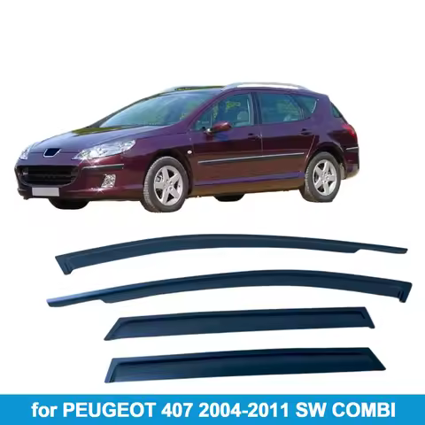Window Visor for PEUGEOT 407 2004-2011 SW COMBI Rain Guard Side Vent Deflector Weathershield Outside