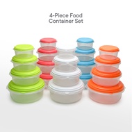 OSH Round Food Container 4-Piece Set 22 x 22 x 10 cm (Assorted)
