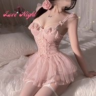 [Express Delivery In Bangkok. 3 Hours.to ️] LOVE NIGHT Sexy Women's Dress See-Through Lace M-5XL | 4