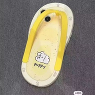 创意黄色小狗人字拖鞋适用iPhone13pormax苹果12手机壳11女款xr软