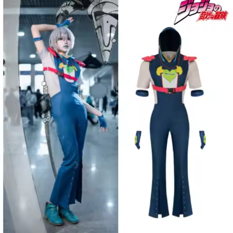 Jotaro Kujo Cosplay Costume JoJo's Bizarre Adventure Stone Ocean Outfit Full Set with Hat Jacket for