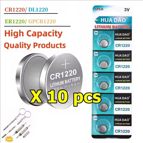 10PCS CR1220 3V Lithium Battery DL1220 CR 1220 BR1220 LM1220 ECR1220 For Car Key Remote Calculator S