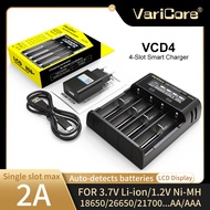 VariCore Four-slot Independent Smart Charger Compatible3.7V Lithium Battery1.2V Nickel Battery18650 