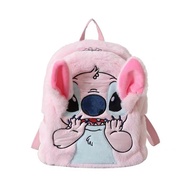 MINISO Disney Stitch New Plush Backpack Cartoon Fashion 3D Mini Women's Backpack Large Anime kawaii Cartoon School Bag Mochila