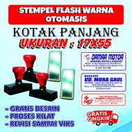 Terlaris Stempel Flash Otomatis Warna Custom Ukuran 17x55/Nama/Logo, Stample Flash, Stempel Kotak pa