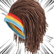 Warm Wool Hat Wig Hat Hip-Hop Trendy Hat Reggae Funny Wool Hat Cross Funny Hat 3UAL