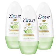 Dove Go Fresh Cucumber & Green Tea Antiperspirant Deodorant Roll-On 50ml (Bundle of 3) 