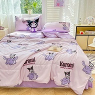 Cadar Cartoon Kuromi My Melody Hello Kitty 7in1 Queen & King Bedsheet 2000 TC Comforter Anime