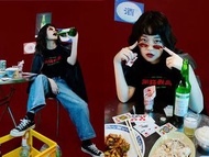Dcard迪卡 黑色酒錢我出T恤-L號