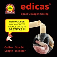 [HALAL] 1 CADDY Spain Edible Sausage Collagen Casing Size 24 x 15m x 36 pcs - EDICAS