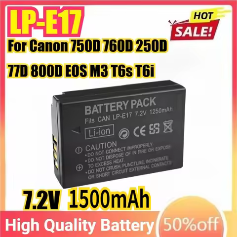 LP-E17 7.2V 1500mAh Camera Battery For Canon 750D 760D 250D 77D 800D EOS M3 T6s T6i T7i X8i 8000D R5