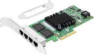 Quad-Port PCIe X4 Gigabit Network Card, with Intel I350-T4 RJ45 Ports LAN NIC Card Server 1000M PCI 