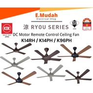 KDK DC Motor Ceiling Fan 38"/56'' Remote Control RYOU Series Kipas Siling KDK | K96PH K14RH K14PH