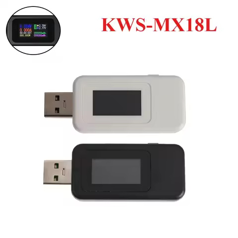 10 in 1 USB Tester Digital Voltmeter Amperimetro HD Color Screen Current Voltage Meter KWS-MX18L Pow