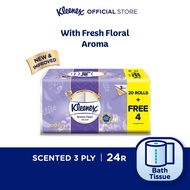 Toilet paper household ✧Kleenex Bath Tissue Toilet Tissue Paper Clean Care Scented - 3 Ply (190's x 20 + 4R)♩