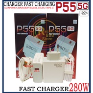 Charger For P55 5G 280W For Android Fast Charging Adapter Charger + Type C Data Cable Fast Charger
