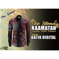 Baju Kemeja Kaamatan Print Corak Etnik Borneo Baju Kaamatan Berkolar Butang Depan Jersey Sabah XS-3X