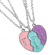 Heart Friendship Necklace Set for 3 Alloy Enamel Jewelry Gift