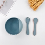 Maternal and infant complementary food, anti drop, heat-resistant snail bowl tableware, cartoon baby silicone fork spoon, suction cup, bowl, two piece set