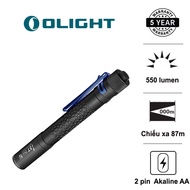 OLIGHT i5T Plus Pebble flashlight, 550 lumens, 87m range, uses 2 AA batteries