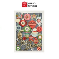 MINISO Christmas Praise Collection Hollowed Gold Stamping Holographic Greeting Card Kartu Natal Ucap