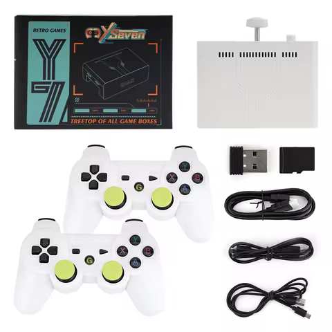 Y7 Video Game Console Linux System 256G Built 12000 Games Rechargeable Wireless Handle Low Latency C