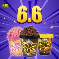 [2 TUB + FREE 1 CUP] NIMS Crispy Chocotub Mini Series 140g – Cereal Rangup Coklat / Snack Sedap / Re