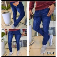 Seluar Jeans Lelaki Slim Fit Kain Bergetah Lambut Pakain Selasa Men's Slim Fit Jeans Super Size (28-